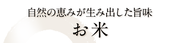 自然の恵みが生み出した旨味お米